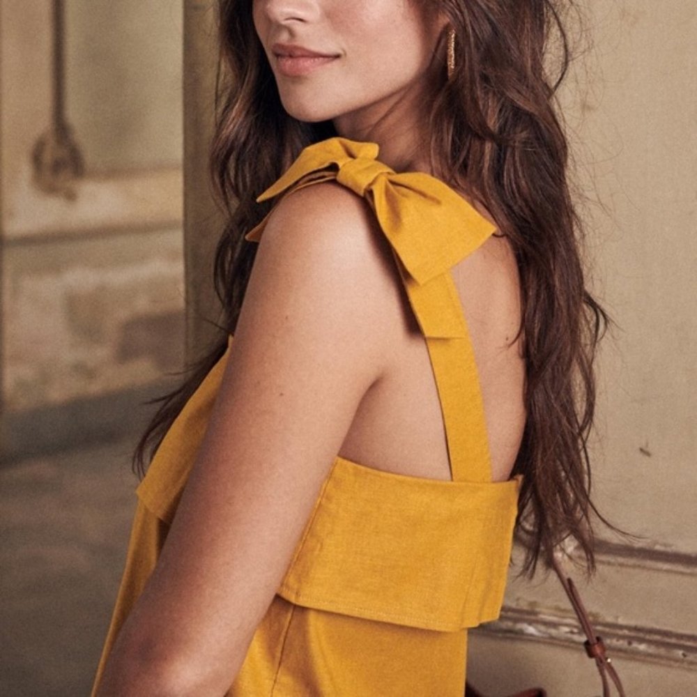 Mustard Sezane Isa Bow Top FR36/US4 NWOT